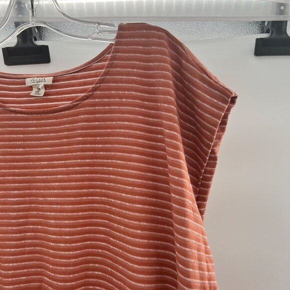 A.N.A Women's Striped Smock Hem Top Coral/White One Size Fits All - Picture 4 of 9